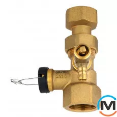 Клапан Afriso 3/4"x3/4" для підключення розширювального бака, Варіант: без крана, Тип різьблення: Внутрішня/Внутрішня, Діаметр різьблення: 3/4", Виконання: Прямий, Тип ручки: Без ручки, Робочий тиск (бар): 10, Матеріал: Латунь, фото 