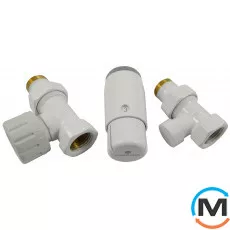 Комплект термостатичний Schlosser standart mini, білий, прямий, Діаметр різьблення: 1/2", Виконання: Прямий, Колір: Білий, Нульове становище: Ні, Приєднання: М30х1,5, фото 