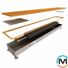 Внутрипольный конвектор Polvax KE.300.1000.90, Тип конвектора: Без вентилятора, Корпус конвектора: Нержавеющая сталь, Кол-во теплообменников: 1, Глубина (мм): 90, Ширина (мм): 300, Длина (мм): 1000, фото 