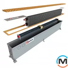 Внутрипольный конвектор Polvax KV.PREMIUM.135.1000.245, Тип конвектора: С вентилятором, Корпус конвектора: Нержавеющая сталь, Кол-во теплообменников: 1, Напряжение вентилятора: 24 V, Глубина (мм): 245, Ширина (мм): 135, Длина (мм): 1000, фото 