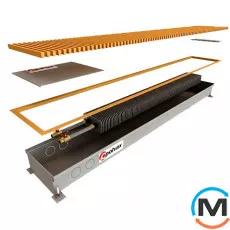 Внутрипольный конвектор Polvax KV.230.1000.65, Тип конвектора: С вентилятором, Корпус конвектора: Нержавеющая сталь, Кол-во теплообменников: 1, Напряжение вентилятора: 12 V, Глубина (мм): 65, Ширина (мм): 230, Длина (мм): 1000, фото 