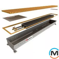 Внутрипольный конвектор Polvax KV.PLUS.300.2000.120, Тип конвектора: С вентилятором, Корпус конвектора: Нержавеющая сталь, Кол-во теплообменников: 1, Напряжение вентилятора: 12 V, Глубина (мм): 120, Ширина (мм): 300, Длина (мм): 2000, фото 