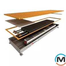 Внутрипольный конвектор Polvax KVM.360.1750.65, Тип конвектора: С вентилятором, Корпус конвектора: Нержавеющая сталь, Кол-во теплообменников: 2, Напряжение вентилятора: 12 V, Глубина (мм): 65, Ширина (мм): 360, Длина (мм): 1750, фото 