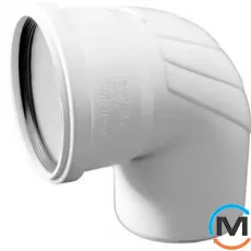 Відведення Rehau Raupiano Plus 200 87 °, Варіант: Простий, Вид каналізації: Внутрішня, Тип каналізації: Безшумна, Градус (град.): 90, Діаметр (мм): 200, Матеріал: Поліпропілен PPR, фото 