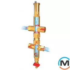 Сепаратор газу та шламу Afriso 28кВт. Вхід усередину. 3/4", вихід внутр. 3/4", Варіант: на 28 кВт, Матеріал: Латунь, фото 