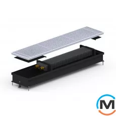 Внутрипольный конвектор Carrera S.Black.230.3000.90, Тип конвектора: Без вентилятора, Корпус конвектора: Металл в черном цвете, Кол-во теплообменников: 1, Глубина (мм): 90, Ширина (мм): 230, Длина (мм): 3000, фото 