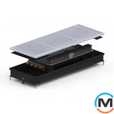 Внутрипольный конвектор Carrera SV2.Black.380.3000.90, Тип конвектора: С вентилятором, Корпус конвектора: Металл в черном цвете, Кол-во теплообменников: 2, Глубина (мм): 90, Ширина (мм): 380, Длина (мм): 3000, фото 