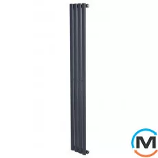 Вертикальний дизайнерський радіатор ARTTIDESIGN Rimini 4/1500/236 сірий матовий, Підключення радіатора: Бокове, Виконання: Вертикальний, Колір: Сірий, Висота (мм): 1500, Кількість секцій: 4, Довжина (мм): 236, Глибина (мм): 103, Кількість рядів: 1, фото 