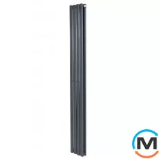 Вертикальний дизайнерський радіатор ARTTIDESIGN Rimini II 4/1500/236/50 сірий матовий, Підключення радіатора: Нижнє, Виконання: Вертикальний, Колір: Сірий, Висота (мм): 1500, Кількість секцій: 4, Довжина (мм): 236, Глибина (мм): 103, Кількість рядів: 2, фото 