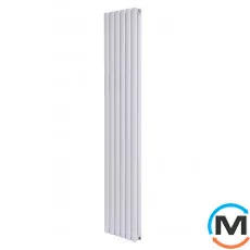 Вертикальний дизайнерський радіатор ARTTIDESIGN Rimini II 6/1800/354/50 білий матовий, Підключення радіатора: Нижнє, Виконання: Вертикальний, Колір: Білий, Висота (мм): 1800, Кількість секцій: 6, Довжина (мм): 354, Кількість рядів: 2, фото 