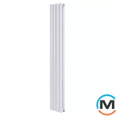 Вертикальний дизайнерський радіатор ARTTIDESIGN Rimini II 4/1500/236/50 білий матовий, Підключення радіатора: Нижнє, Виконання: Вертикальний, Колір: Білий, Висота (мм): 1500, Кількість секцій: 4, Довжина (мм): 236, Глибина (мм): 103, Кількість рядів: 2, фото 
