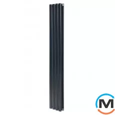 Вертикальний дизайнерський радіатор ARTTIDESIGN Rimini II 4/1500/236/50 чорний матовий, Підключення радіатора: Нижнє, Виконання: Вертикальний, Колір: Чорний, Висота (мм): 1500, Кількість секцій: 4, Довжина (мм): 236, Глибина (мм): 10.3, Кількість рядів: 2, фото 