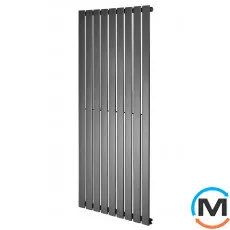 Дизайнерський вертикальний радіатор ARTTIDESIGN Livorno 9/1800/612/50 сірий матовий, Колір: Сірий, Висота (мм): 1800, Глибина (мм): 93, Кількість секцій: 9, Довжина (мм): 612, фото 