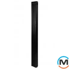 Вертикальний дизайнерський радіатор ARTTIDESIGN Bari III 4/1800/200 чорний матовий, Виконання: Вертикальний, Колір: Чорний, Висота (мм): 1800, Глибина (мм): 118, Кількість секцій: 4, Довжина (мм): 200, фото 