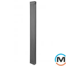 Вертикальний дизайнерський радіатор ARTTIDESIGN Bari III 4/1800/200 сірий матовий, Виконання: Вертикальний, Колір: Сірий, Висота (мм): 1800, Глибина (мм): 118, Кількість секцій: 4, Довжина (мм): 200, фото 