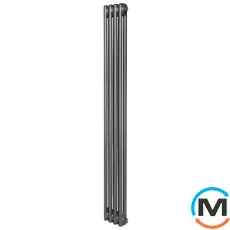 Вертикальний дизайнерський радіатор ARTTIDESIGN Bari II 4/1800/200 сірий матовий, Підключення радіатора: Бокове, Виконання: Вертикальний, Колір: Сірий, Висота (мм): 1800, Ширина (мм): 200, Кількість рядів: 2, фото 