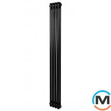 Вертикальний дизайнерський радіатор ARTTIDESIGN Bari II 4/1800/200 чорний матовий, Підключення радіатора: Бокове, Виконання: Вертикальний, Колір: Чорний, Висота (мм): 1800, Ширина (мм): 200, Кількість рядів: 2, фото 