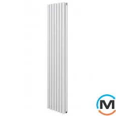 Вертикальний радіатор дизайнерський ARTTIDESIGN Matera II 7/1800/413/50 білий матовий, Підключення радіатора: Нижнє, Колір: Білий, Кількість секцій: 7, фото 