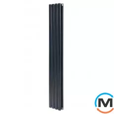 Вертикальний дизайнерський радіатор ARTTIDESIGN Rimini II 4/1800/236/50 чорний матовий, Підключення радіатора: Нижнє, Виконання: Вертикальний, Колір: Чорний, Висота (мм): 1800, Кількість секцій: 4, Довжина (мм): 236, Глибина (мм): 103, Кількість рядів: 2, фото 