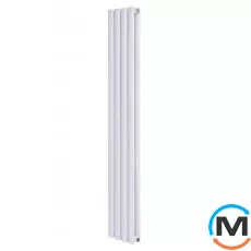 Вертикальний дизайнерський радіатор ARTTIDESIGN Rimini II 4/1800/236/50 білий матовий, Підключення радіатора: Нижнє, Виконання: Вертикальний, Колір: Білий, Висота (мм): 1800, Кількість секцій: 4, Довжина (мм): 236, Глибина (мм): 103, Кількість рядів: 2, фото 