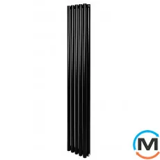 Вертикальний дизайнерський радіатор ARTTIDESIGN Matera II 5/1800/295/50 чорний матовий, Підключення радіатора: Нижнє, Колір: Чорний, Кількість секцій: 5, фото 