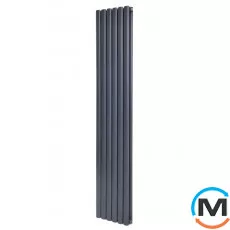 Вертикальний дизайнерський радіатор ARTTIDESIGN Rimini II 6/1800/354/50 сірий матовий, Підключення радіатора: Нижнє, Виконання: Вертикальний, Колір: Сірий, Висота (мм): 1800, Кількість секцій: 6, Довжина (мм): 354, Глибина (мм): 103, Кількість рядів: 2, фото 