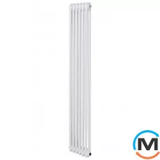 Вертикальний дизайнерський радіатор ARTTIDESIGN Bari II 6/1800/290 білий матовий, Підключення радіатора: Діагональне, Виконання: Вертикальний, Колір: Білий, Висота (мм): 1800, Ширина (мм): 290, Кількість рядів: 2, фото 