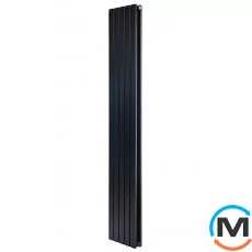 Вертикальний дизайнерський радіатор ARTTIDESIGN Terni II 5/1800/295/50 чорний матовий, Підключення радіатора: Нижнє, Виконання: Вертикальний, Колір: Чорний, Висота (мм): 1800, Кількість секцій: 5, Довжина (мм): 295, Глибина (мм): 99, Кількість рядів: 2, фото 