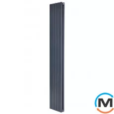 Вертикальний дизайнерський радіатор ARTTIDESIGN Terni II 5/1800/295/50 сірий матовий, Підключення радіатора: Нижнє, Виконання: Вертикальний, Колір: Сірий, Висота (мм): 1800, Кількість секцій: 5, Довжина (мм): 295, Глибина (мм): 99, Кількість рядів: 2, фото 