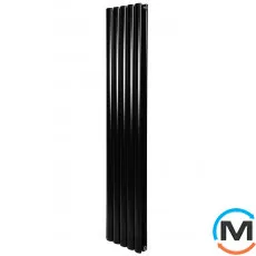 Вертикальний дизайнерський радіатор ARTTIDESIGN Rimini II 5/1800/295/50 чорний матовий, Підключення радіатора: Нижнє, Виконання: Вертикальний, Колір: Чорний, Висота (мм): 1800, Кількість секцій: 5, Довжина (мм): 295, Глибина (мм): 103, Кількість рядів: 2, фото 