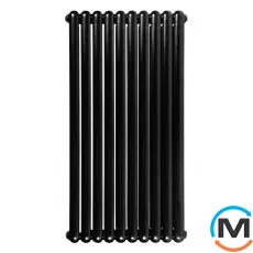 Вертикальний дизайнерський радіатор ARTTIDESIGN Verona 10/1200/600 чорний матовий, Колір: Чорний, Висота (мм): 1200, Кількість секцій: 10, Довжина (мм): 600, фото 