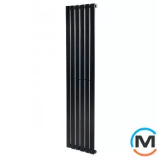 Вертикальний дизайнерський радіатор ARTTIDESIGN Livorno 6/1400/408 чорний матовий, Підключення радіатора: Бокове, Виконання: Вертикальний, Колір: Чорний, Висота (мм): 1400, Кількість секцій: 6, Довжина (мм): 408, Глибина (мм): 96, Кількість рядів: 1, фото 