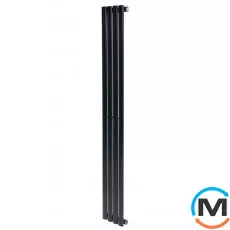 Вертикальний дизайнерський радіатор ARTTIDESIGN Rimini 4/1800/236/50 чорний матовий, Підключення радіатора: Нижнє, Виконання: Вертикальний, Колір: Чорний, Висота (мм): 1800, Кількість секцій: 4, Довжина (мм): 236, Глибина (мм): 103, Кількість рядів: 1, фото 
