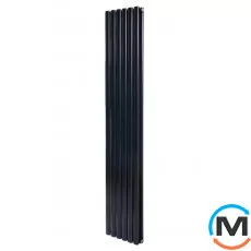 Вертикальний дизайнерський радіатор ARTTIDESIGN Rimini II 6/1800/354/50 чорний матовий, Підключення радіатора: Нижнє, Виконання: Вертикальний, Колір: Чорний, Висота (мм): 1800, Кількість секцій: 6, Довжина (мм): 354, Глибина (мм): 103, Кількість рядів: 2, фото 