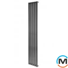 Вертикальний дизайнерський радіатор ARTTIDESIGN Livorno 5/1600/340/50 сірий матовий, Колір: Сірий, Висота (мм): 1600, Глибина (мм): 93, Кількість секцій: 5, Довжина (мм): 340, фото 