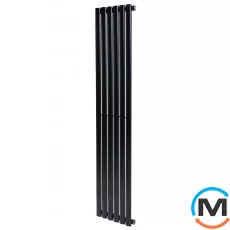 Вертикальний дизайнерський радіатор ARTTIDESIGN Rimini 6/1800/354 чорний матовий, Підключення радіатора: Бокове, Виконання: Вертикальний, Колір: Чорний, Висота (мм): 1800, Кількість секцій: 6, Довжина (мм): 354, Глибина (мм): 103, Кількість рядів: 1, фото 