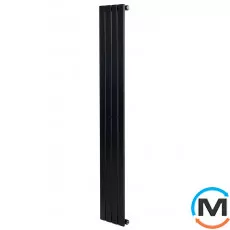 Вертикальный дизайнерский радиатор ARTTIDESIGN Terni 4/1500/236/50 черный матовый, Подключение радиатора: Нижнее, Цвет: Черный, Кол-во секций: 4, Количество рядов: 1, Длина (мм): 236, фото 