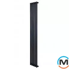 Вертикальний дизайнерський радіатор ARTTIDESIGN Matera 5/1800/295 чорний матовий, Колір: Чорний, Кількість секцій: 5, Довжина (мм): 295, фото 