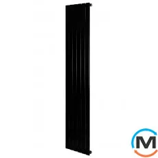 Вертикальный дизайнерский радиатор ARTTIDESIGN Terni 6/1800/354 черный матовый, Подключение радиатора: Боковое, Цвет: Черный, Кол-во секций: 6, Количество рядов: 1, Длина (мм): 354, фото 