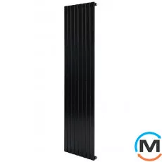Вертикальний дизайнерський радіатор ARTTIDESIGN Terni 8/1800/472/50 чорний матовий, Підключення радіатора: Нижнє, Колір: Чорний, Кількість секцій: 8, Кількість рядів: 1, Довжина (мм): 472, фото 