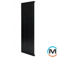 Вертикальний дизайнерський радіатор ARTTIDESIGN Terni 10/1800/590/50 чорний матовий, Підключення радіатора: Нижнє, Колір: Чорний, Кількість секцій: 10, Кількість рядів: 1, Довжина (мм): 590, фото 