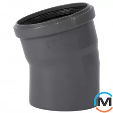 Коліно каналізаційне Ostendorf HT-Safe 110*15˚, Вид каналізації: Внутрішня, Тип каналізації: Проста, Градус (град.): 15, Колір: Темно-сірий, Діаметр (мм): 100, Матеріал: Поліпропілен PPR, фото 