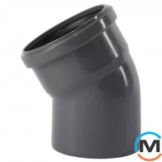 Коліно каналізаційне Ostendorf HT-Safe 110*30˚, Вид каналізації: Внутрішня, Тип каналізації: Проста, Градус (град.): 30, Колір: Темно-сірий, Діаметр (мм): 100, Матеріал: Поліпропілен PPR, фото 
