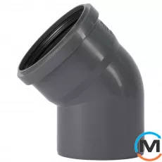Коліно каналізаційне Ostendorf HT-Safe 110*45˚, Вид каналізації: Внутрішня, Тип каналізації: Проста, Градус (град.): 45, Колір: Темно-сірий, Діаметр (мм): 100, Матеріал: Поліпропілен PPR, фото 