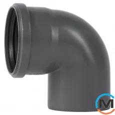 Коліно каналізаційне Ostendorf HT-Safe 110*87˚, Вид каналізації: Внутрішня, Тип каналізації: Проста, Градус (град.): 90, Колір: Темно-сірий, Діаметр (мм): 100, Матеріал: Поліпропілен PPR, фото 