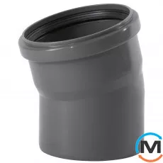 Колено канализационное Ostendorf HT-Safe 125*15˚, Вид канализации: Внутренняя, Тип канализации: Простая, Градус (град.): 15, Цвет: Темно-серый, Диаметр (мм): 125, Материал: Полипропилен PPR, фото 