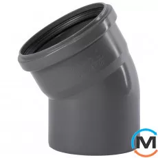 Коліно каналізаційне Ostendorf HT-Safe 125*30˚, Вид каналізації: Внутрішня, Тип каналізації: Проста, Градус (град.): 30, Колір: Темно-сірий, Діаметр (мм): 125, Матеріал: Поліпропілен PPR, фото 