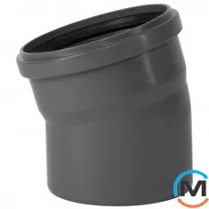 Коліно каналізаційне Ostendorf HT-Safe 160*15˚, Вид каналізації: Внутрішня, Тип каналізації: Проста, Градус (град.): 15, Колір: Темно-сірий, Діаметр (мм): 160, Матеріал: Поліпропілен PPR, фото 