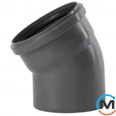 Коліно каналізаційне Ostendorf HT-Safe 160*30˚, Вид каналізації: Внутрішня, Тип каналізації: Проста, Градус (град.): 30, Колір: Темно-сірий, Діаметр (мм): 160, Матеріал: Поліпропілен PPR, фото 