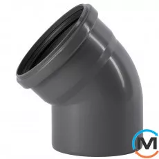 Коліно каналізаційне Ostendorf HT-Safe 160*45˚, Вид каналізації: Внутрішня, Тип каналізації: Проста, Градус (град.): 45, Колір: Темно-сірий, Діаметр (мм): 160, Матеріал: Поліпропілен PPR, фото 